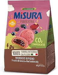 Ciastka pełnoziarniste z kremem jagodowym 260g – Misura – Biscotti Fibraextra Ripieni Viola