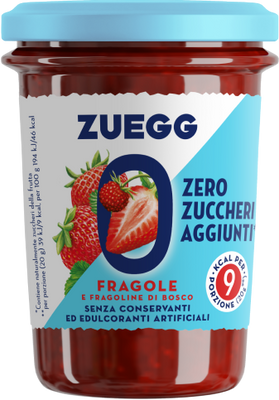 Dżem truskawkowy bez dodatku cukru 220 g - Zuegg - Marmellata fragola zero zuccheri aggiunti