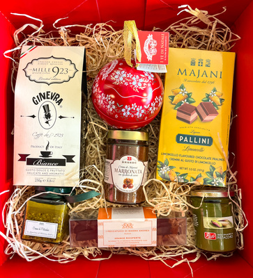 Zestaw prezentowy 7 delikatesów włoskich w pudełku kartonowym – włoska klasyka smaku