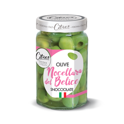 Oliwki zielone bez pestek, odmiana Nocellara del Belice 130g - Citres - Olive Nocellara del Belice snocciolate