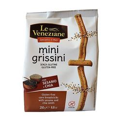 Mini grissini z chia i sezamem 250 g – Le Veneziane – Mini Grissini con Semi di Chia e Sesamo