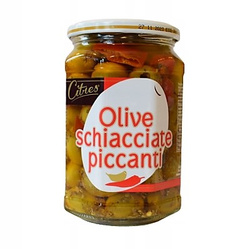 Oliwki drylowane lekko rozgniecione pikantne 520 g – Citres – Olive Schiacciate Piccanti
