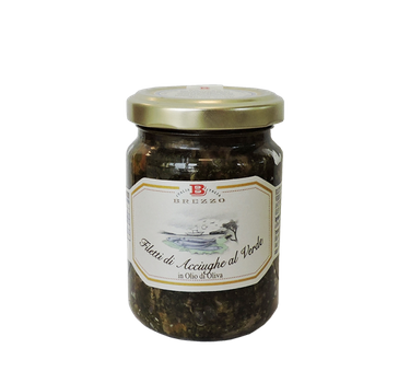 Filety anchois w oliwie z ziołami 156g - Brezzo - Filetti di acciughe al verde